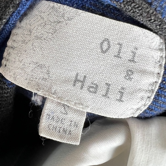 Oli & Hali Blue and Charcoal Gray Plaid Flannel Distressed Shacket Hooded Jacket - Picture 13 of 14